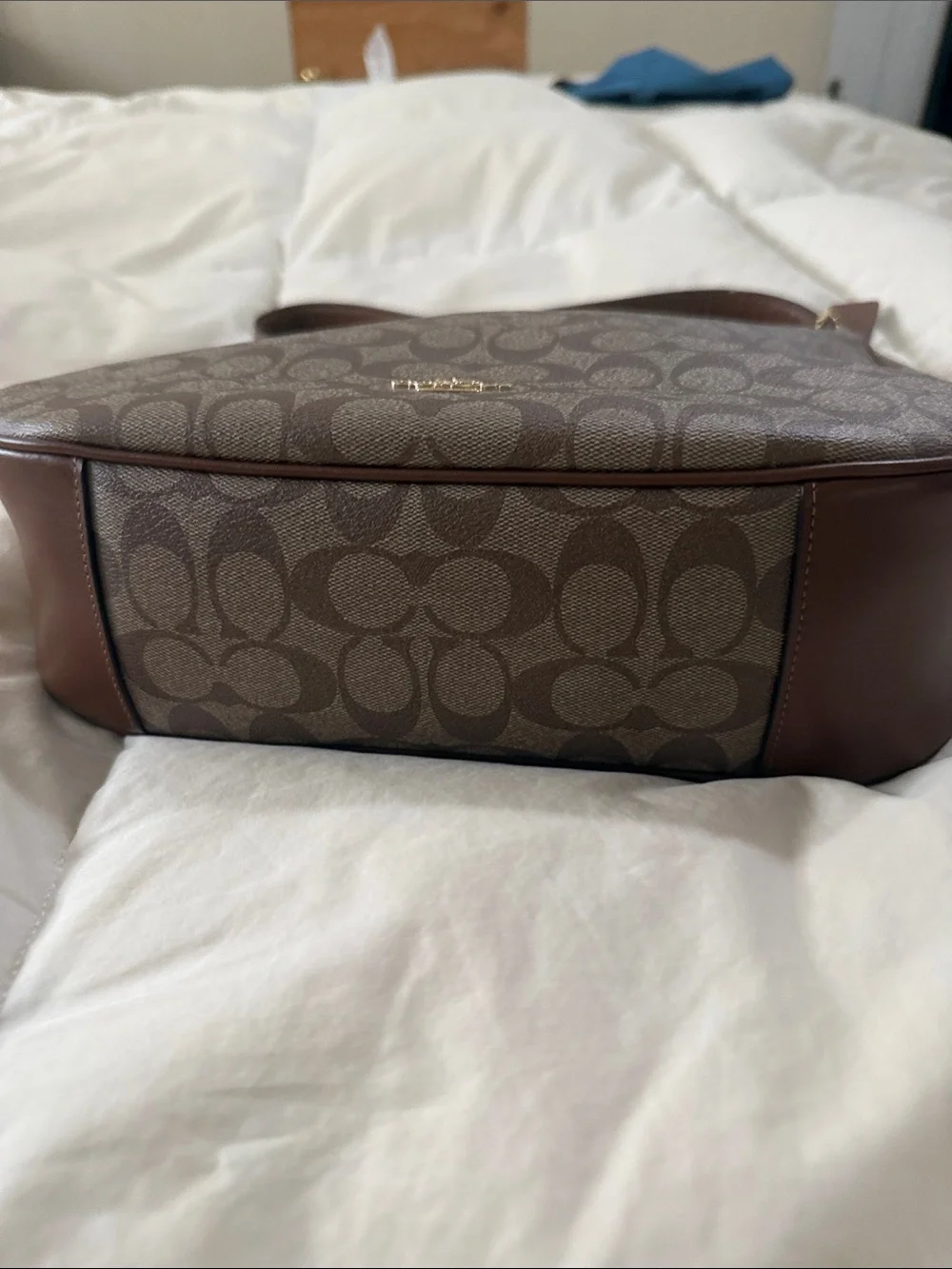 Coach Laurel Signature Canvas Shoulder Bag in Brown NWT